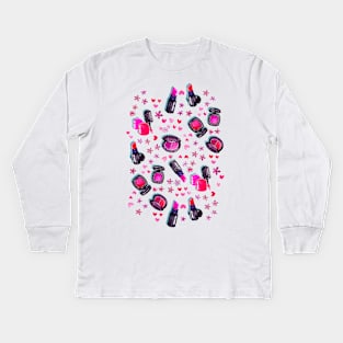 Made up in Hot Pink, Melon, Magenta and Classic Red Kids Long Sleeve T-Shirt